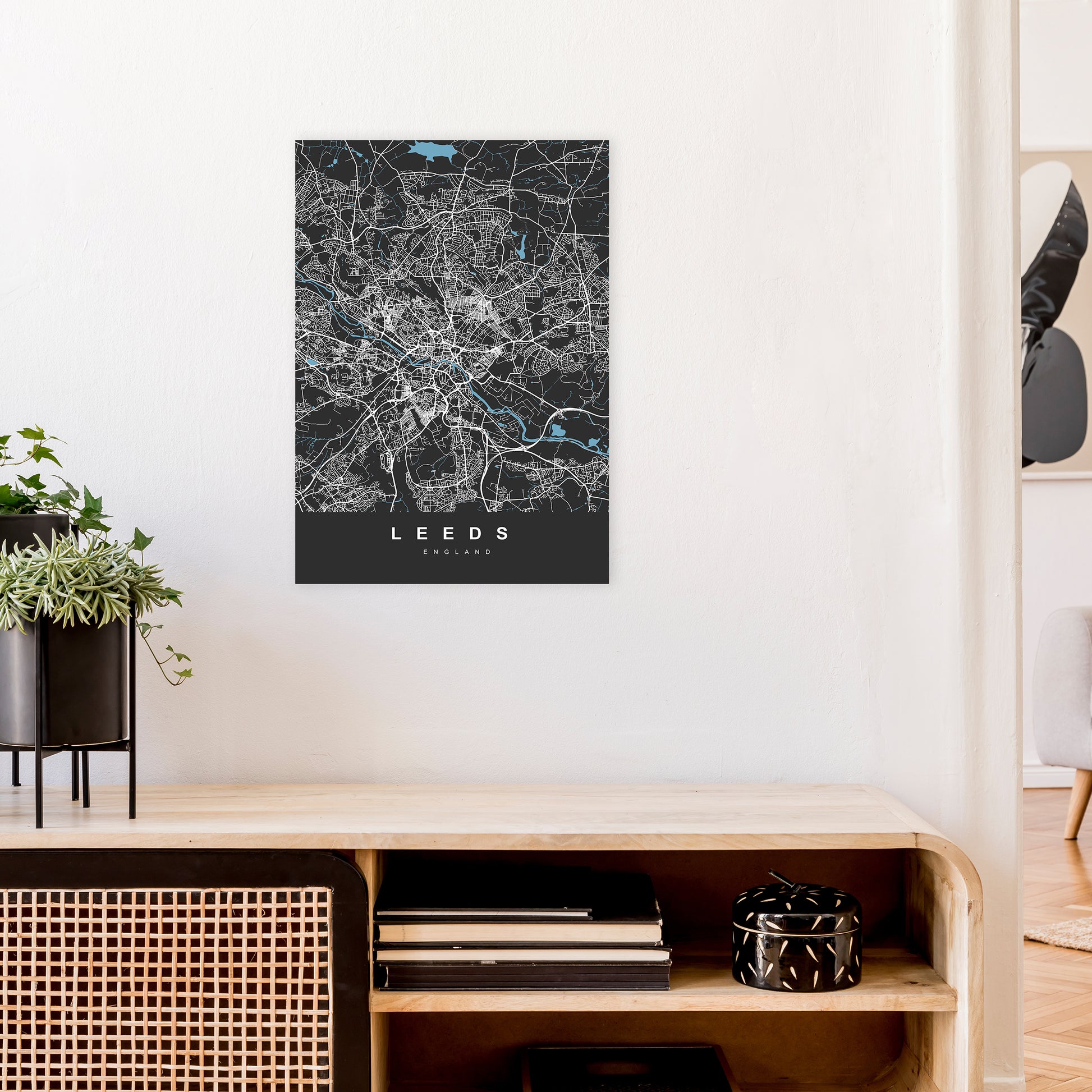 Leeds III Art Print by UrbanMaps A2 Black Frame