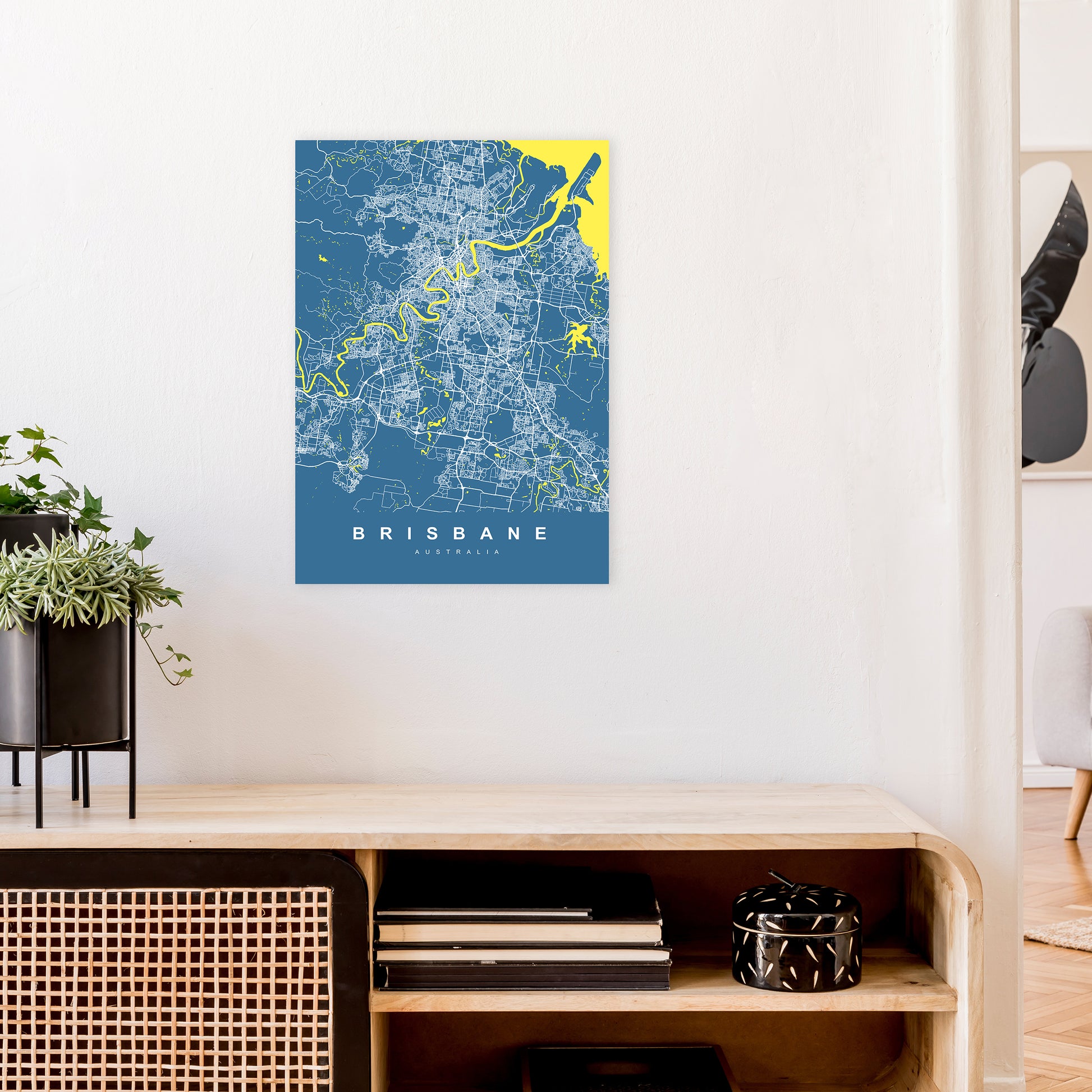 Brisbane I Art Print by UrbanMaps A2 Black Frame