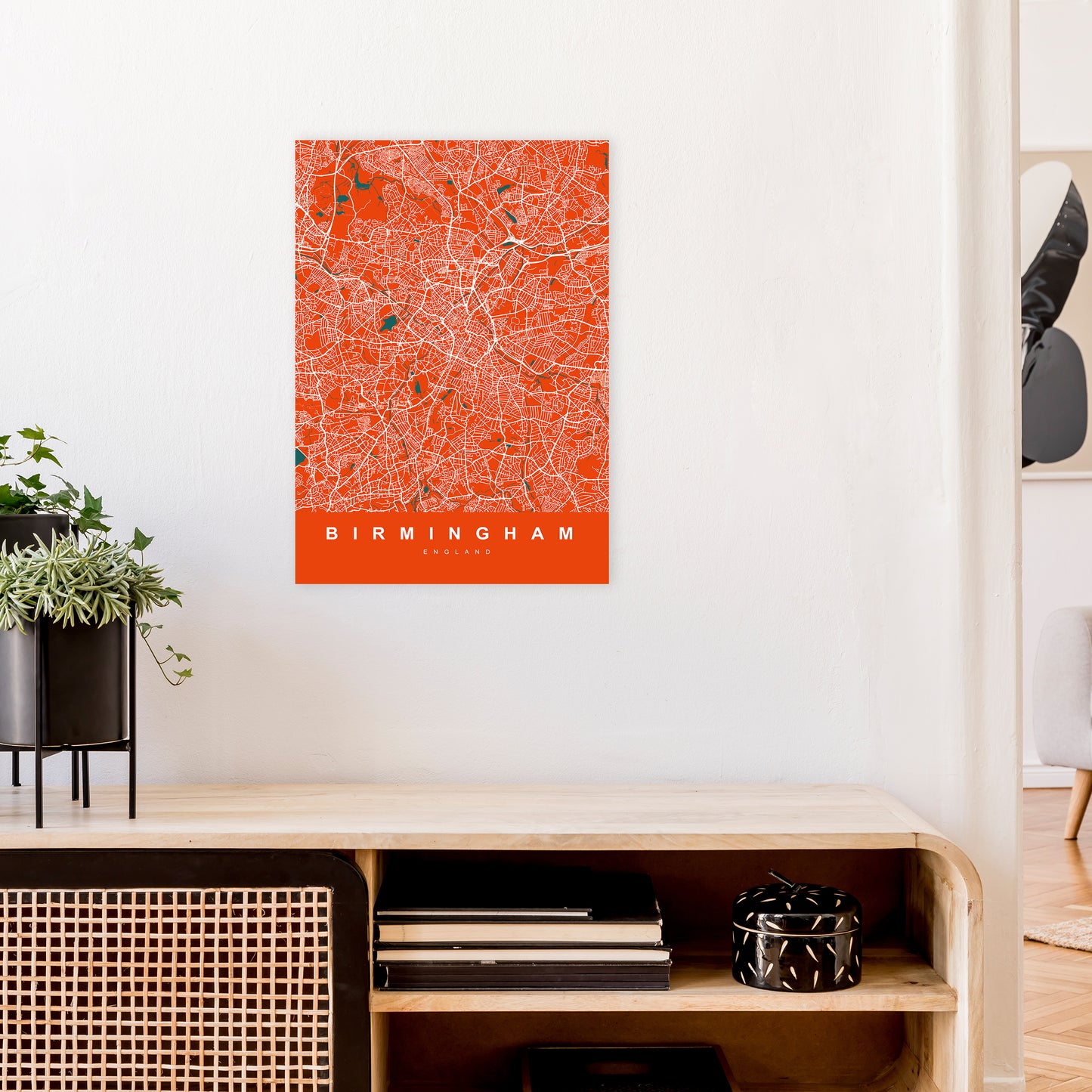 Birmingham I Art Print by UrbanMaps A2 Black Frame