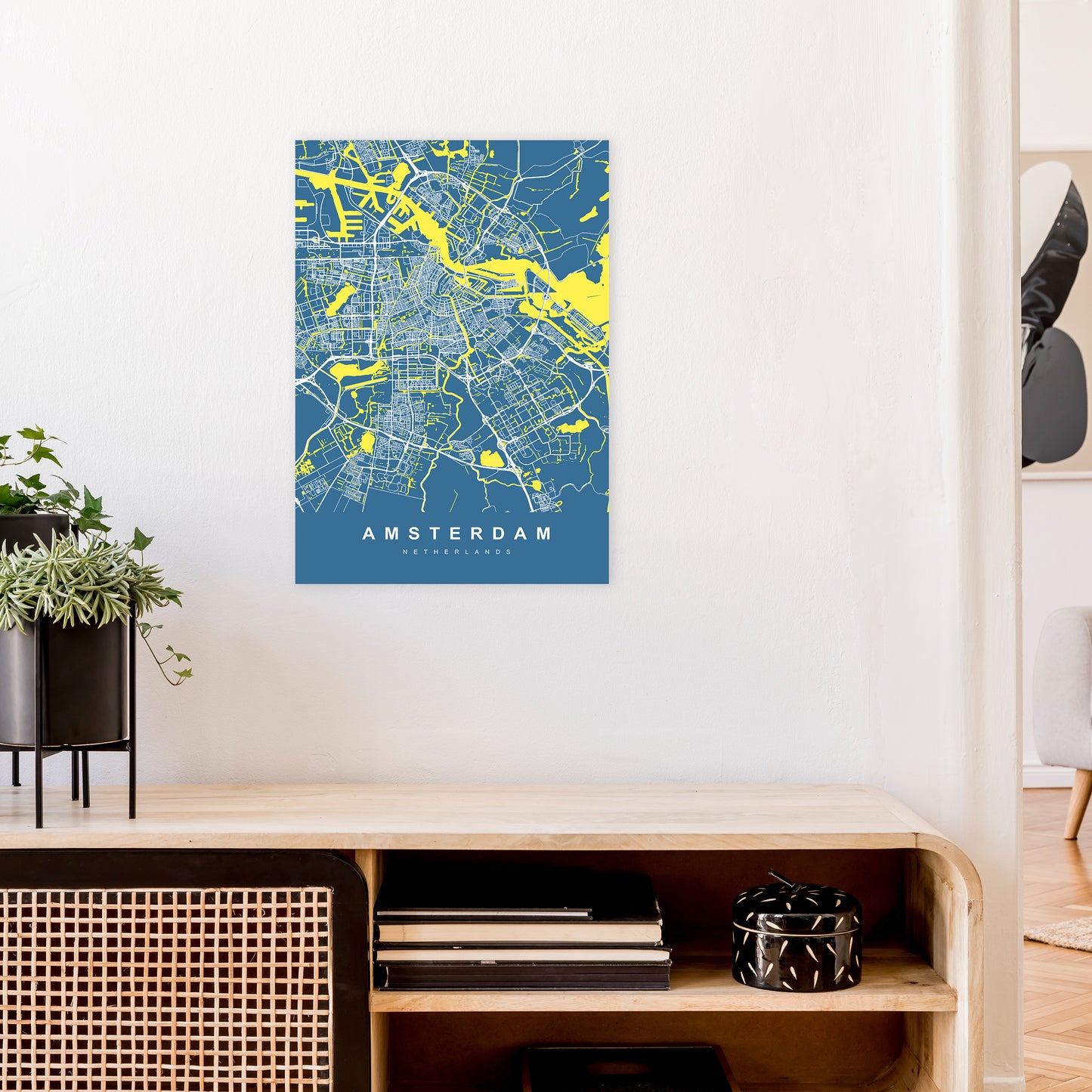 Amsterdam I Art Print by UrbanMaps A2 Black Frame