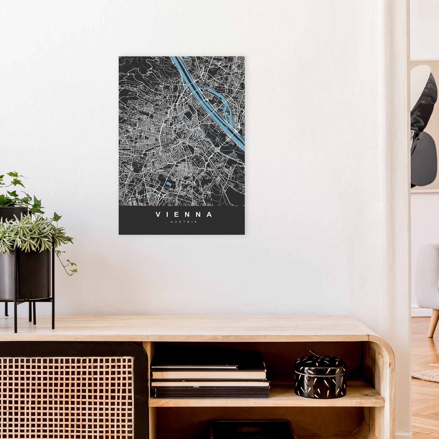 Vienna Art Print by UrbanMaps A2 Black Frame
