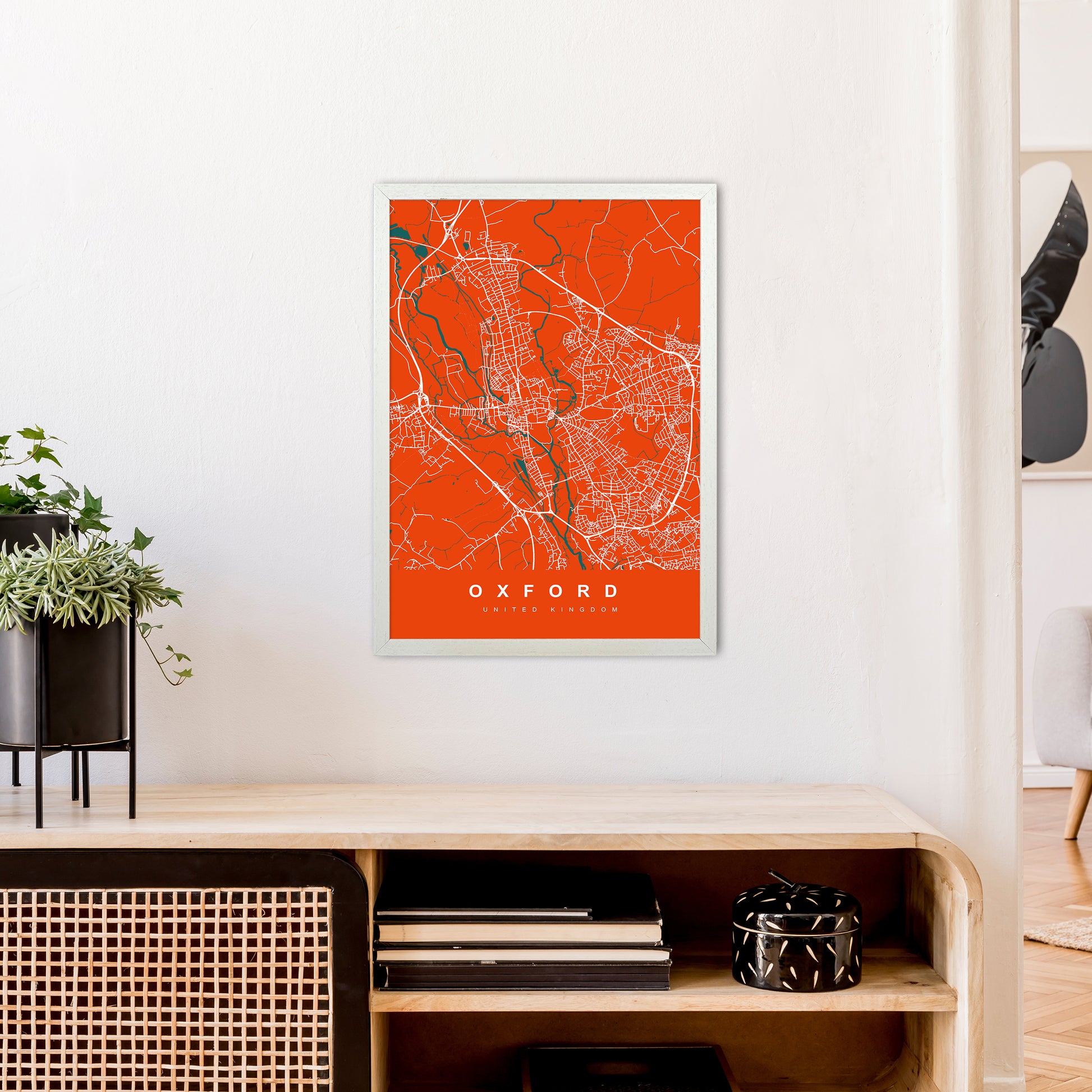 Oxford I Art Print by UrbanMaps A2 Oak Frame