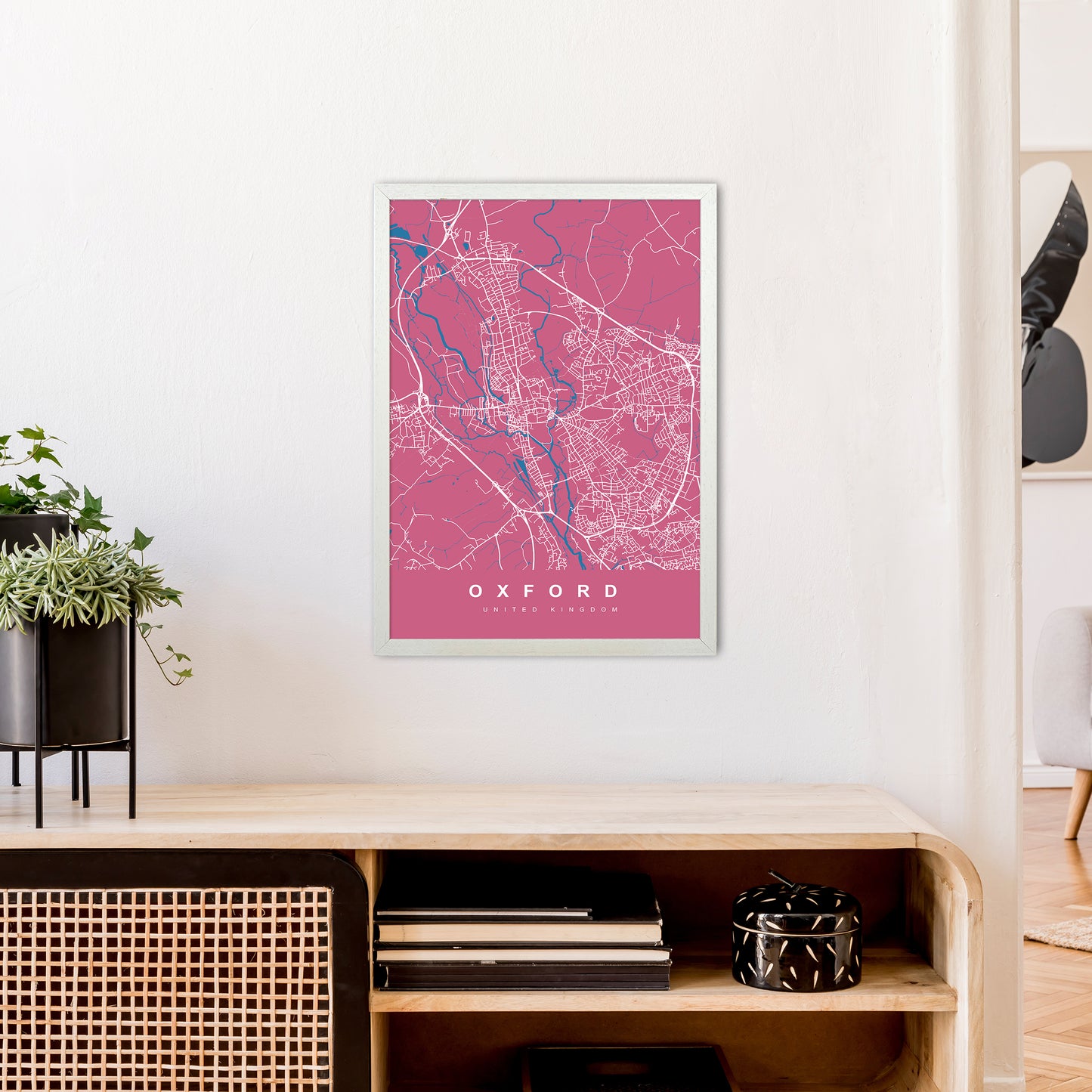 Oxford III Art Print by UrbanMaps A2 Oak Frame