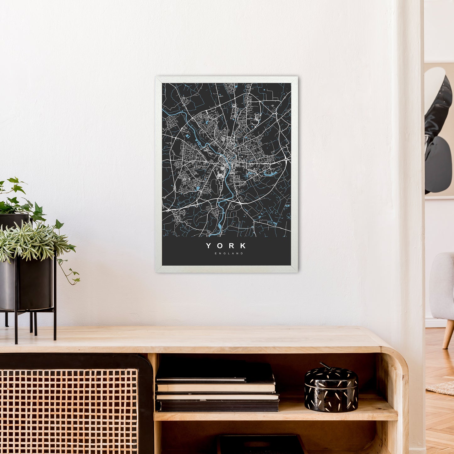 York III Art Print by UrbanMaps A2 Oak Frame