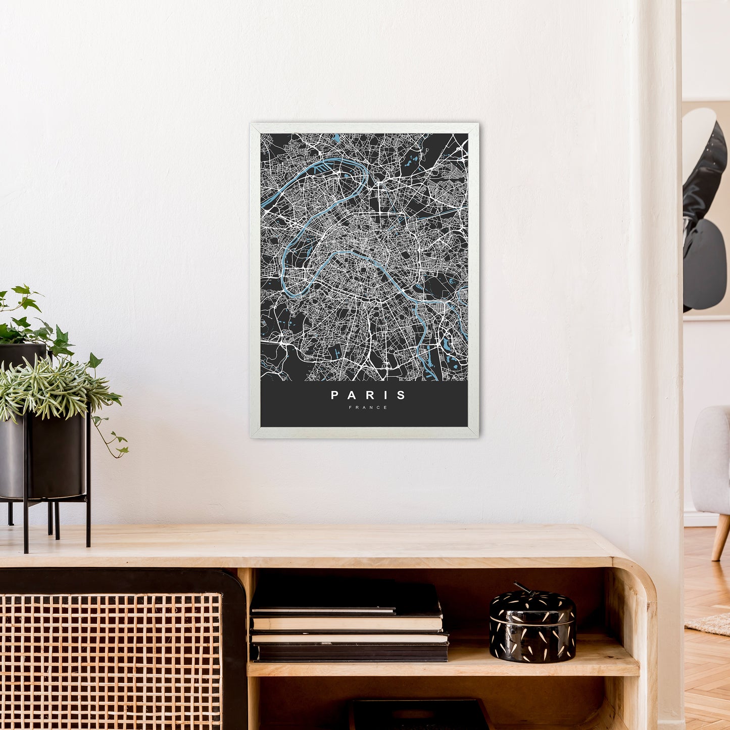 Paris Art Print by UrbanMaps A2 Oak Frame
