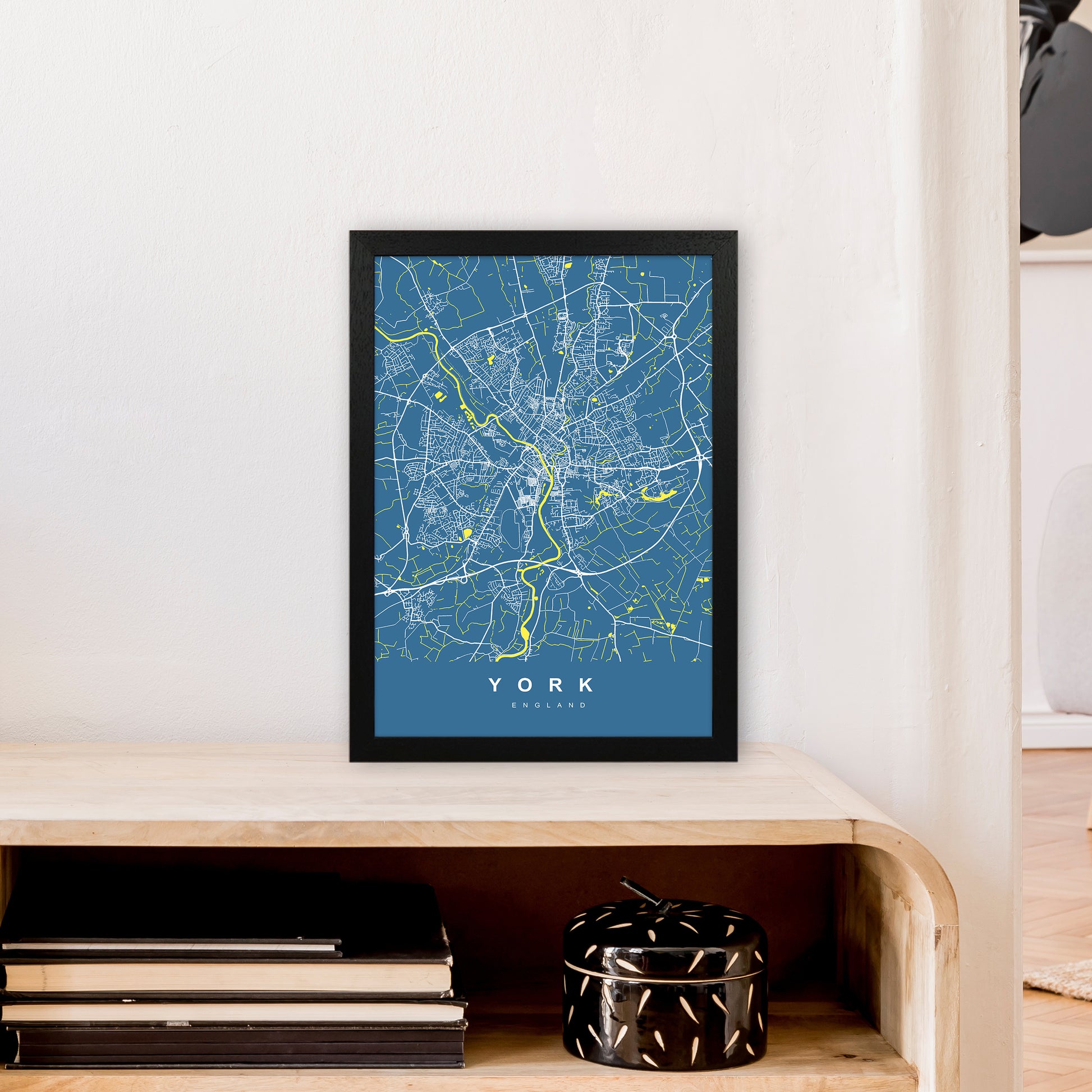 York II Art Print by UrbanMaps A3 White Frame