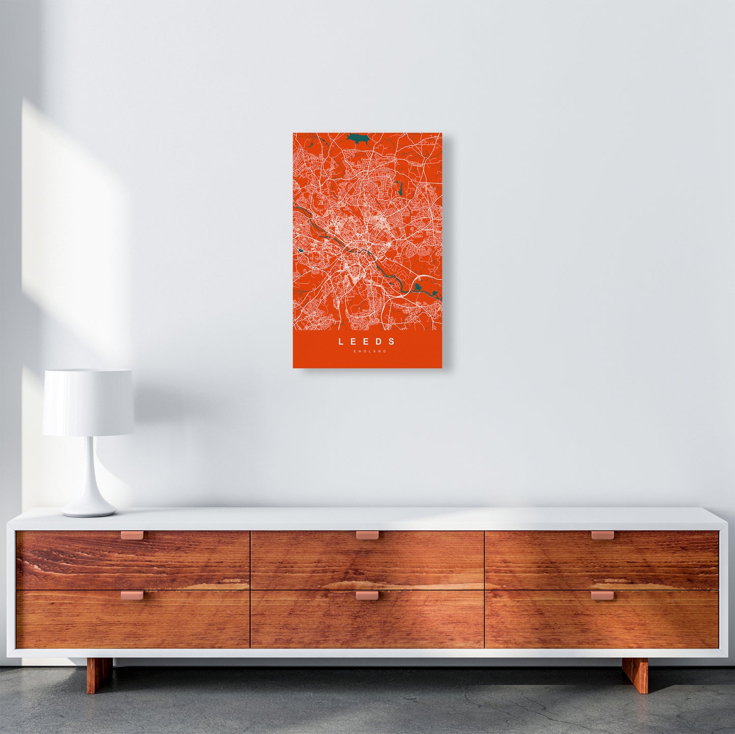 Leeds I Art Print by UrbanMaps A3 Canvas
