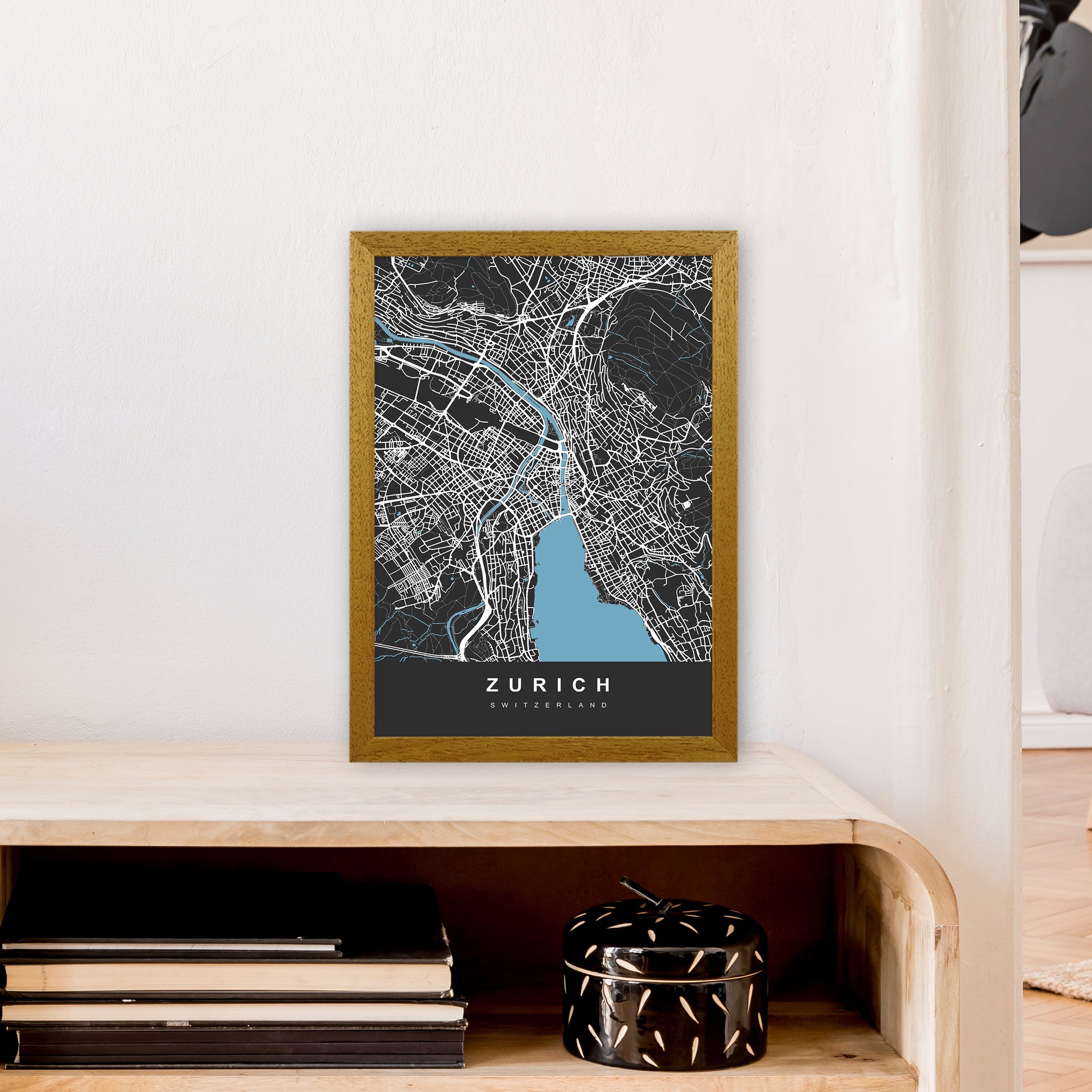 Zurich Art Print by UrbanMaps A3 Print Only