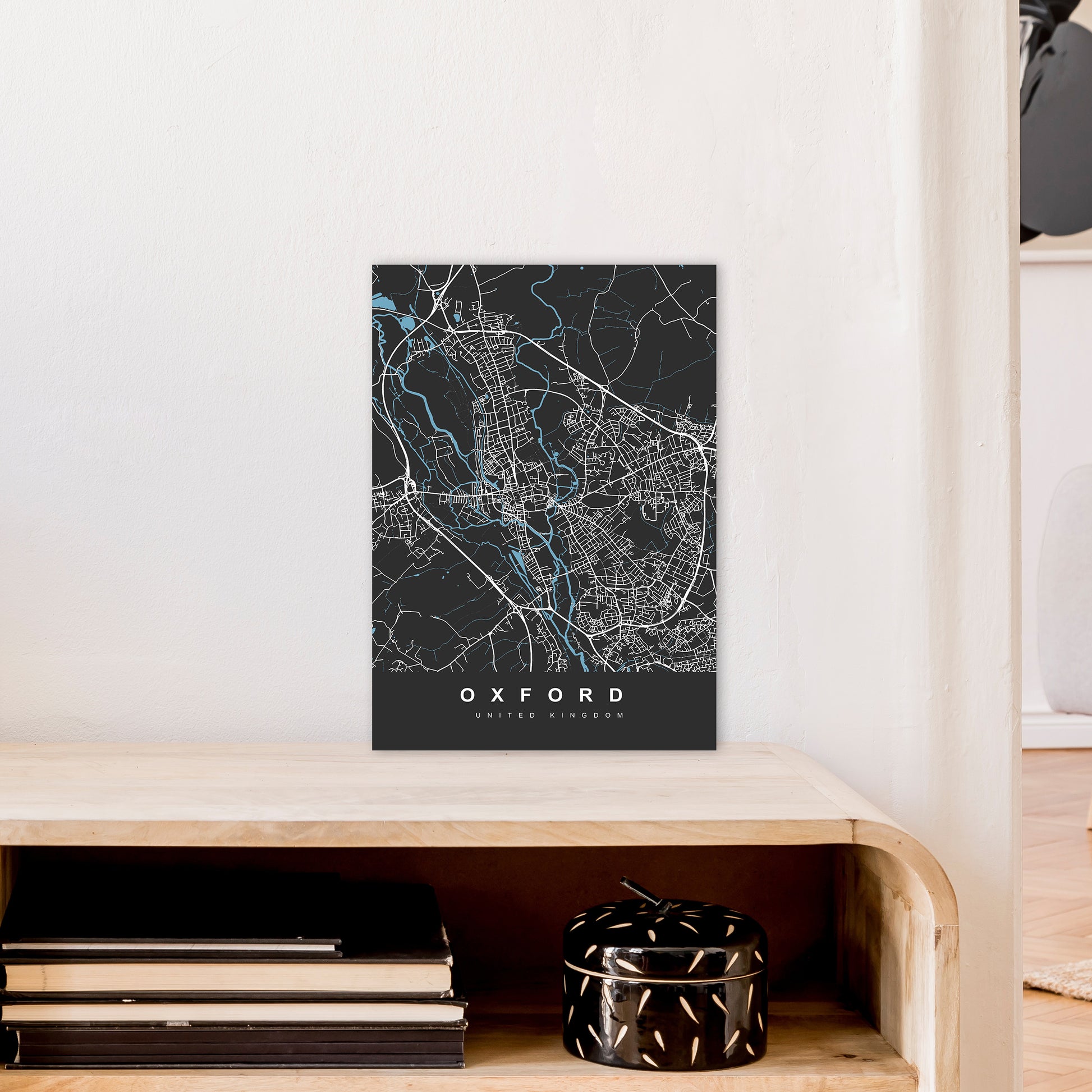 Oxford IV Art Print by UrbanMaps A3 Black Frame