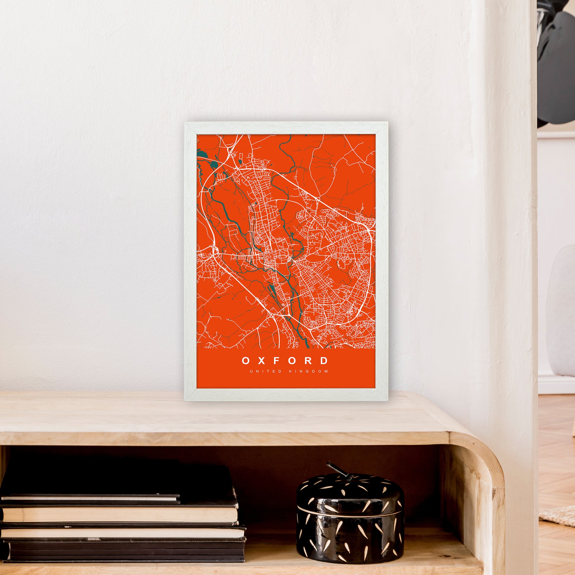 Oxford I Art Print by UrbanMaps A3 Oak Frame