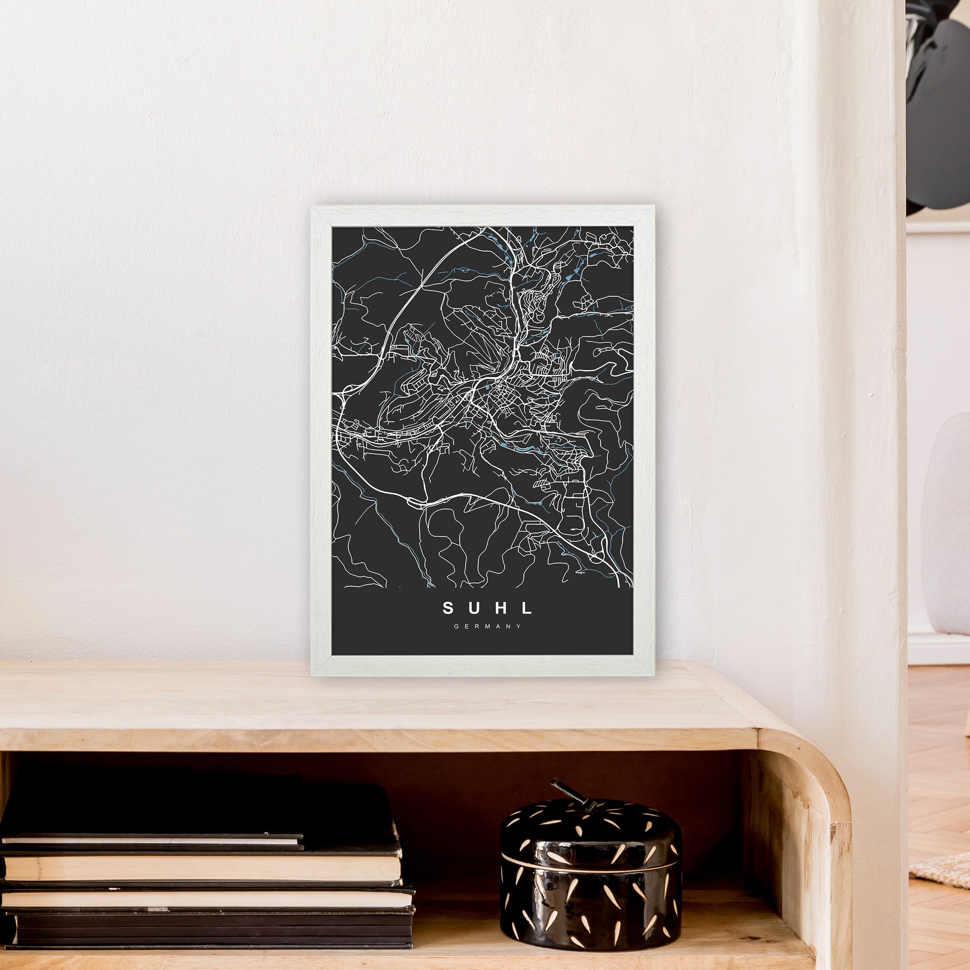 Suhl Art Print by UrbanMaps A3 Oak Frame
