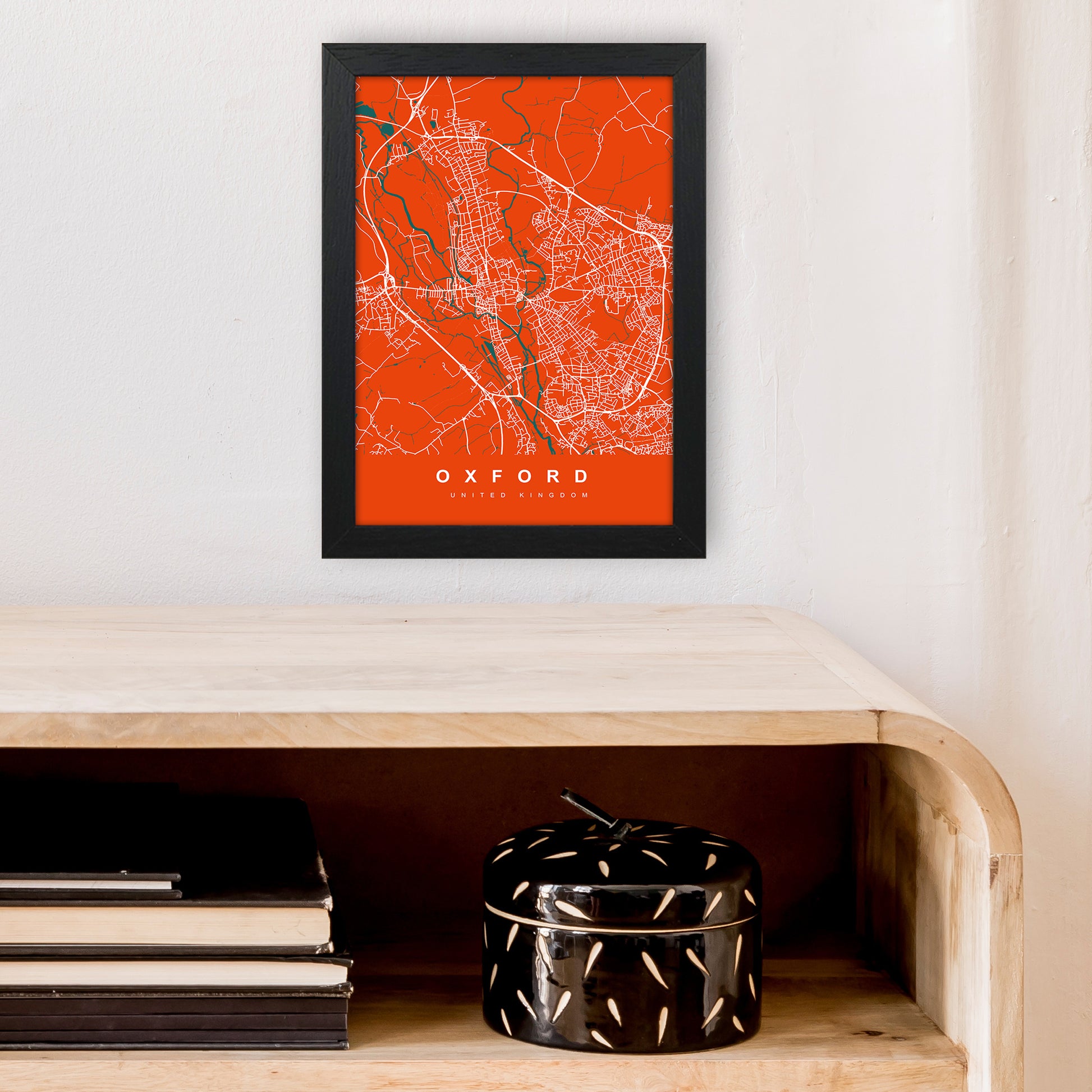 Oxford I Art Print by UrbanMaps A4 White Frame