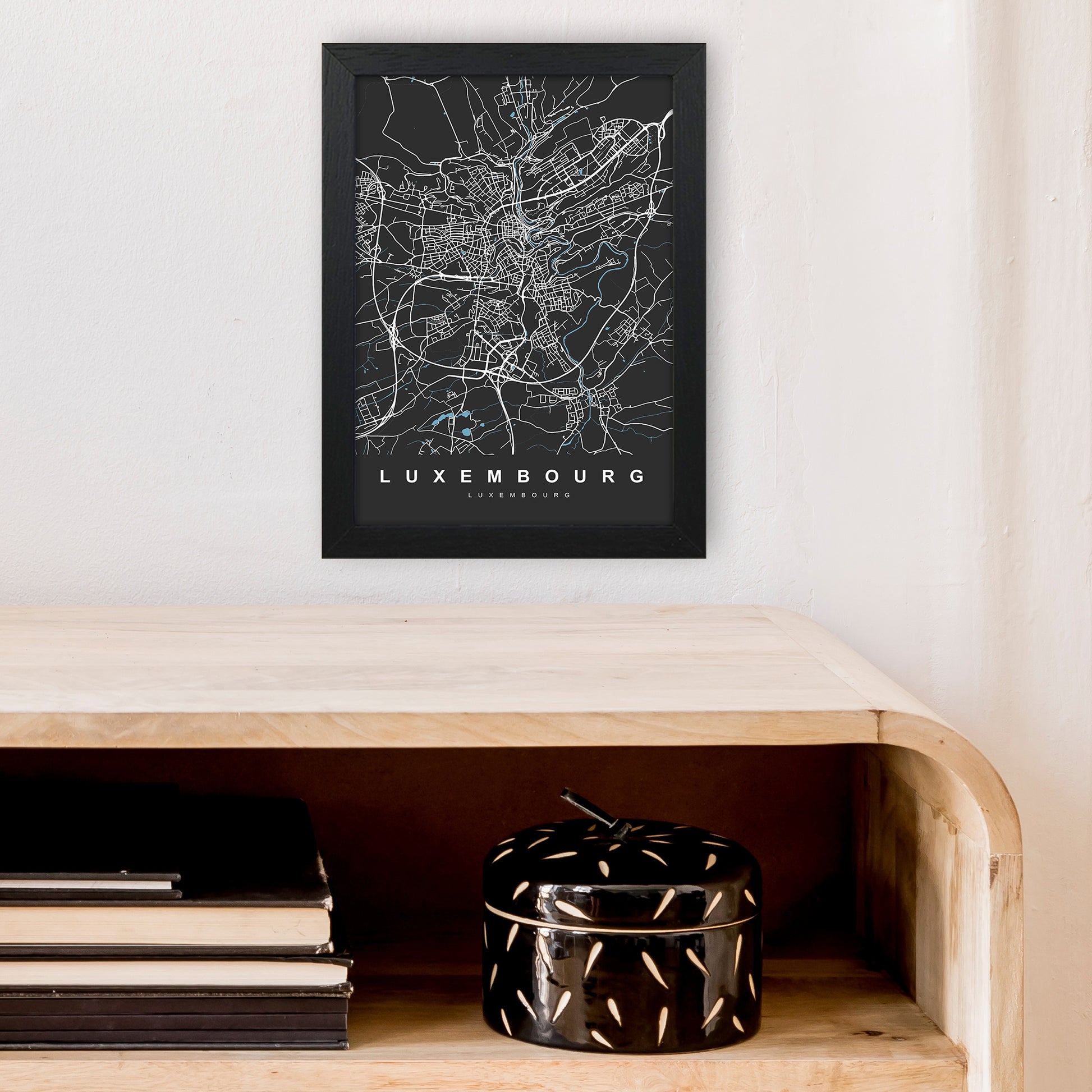 Luxembourg Art Print by UrbanMaps A4 White Frame