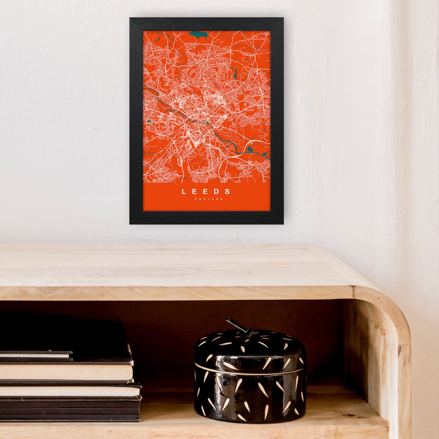 Leeds I Art Print by UrbanMaps A4 White Frame
