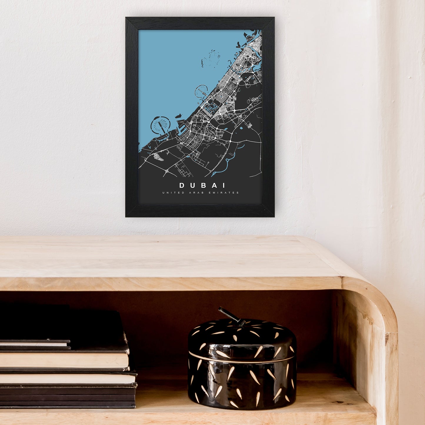 Dubai Art Print by UrbanMaps A4 White Frame