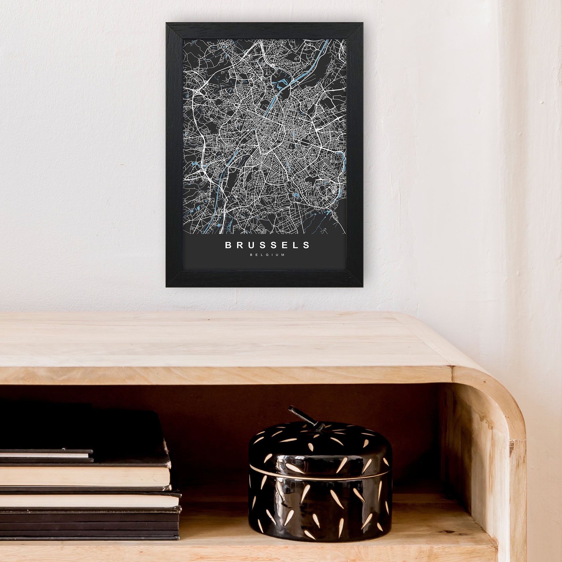 Brussel Art Print by UrbanMaps A4 White Frame