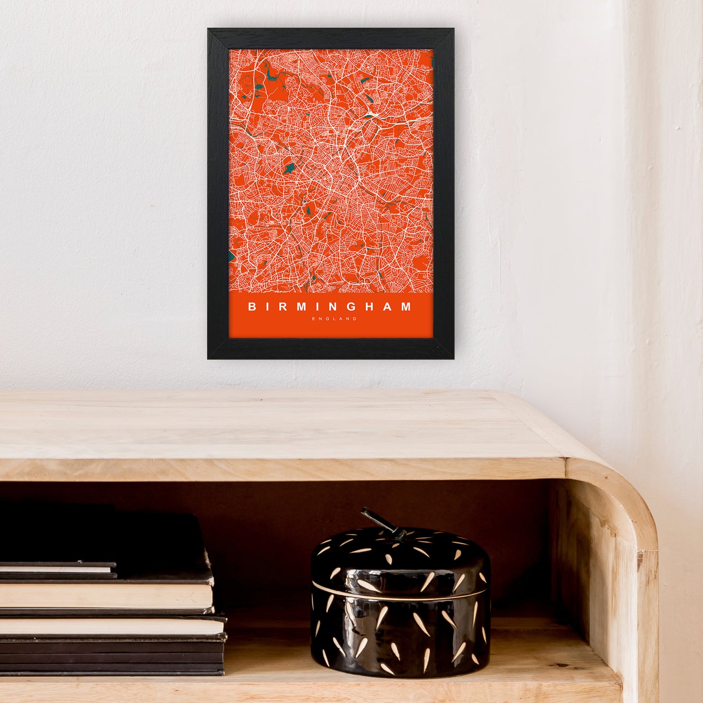 Birmingham I Art Print by UrbanMaps A4 White Frame