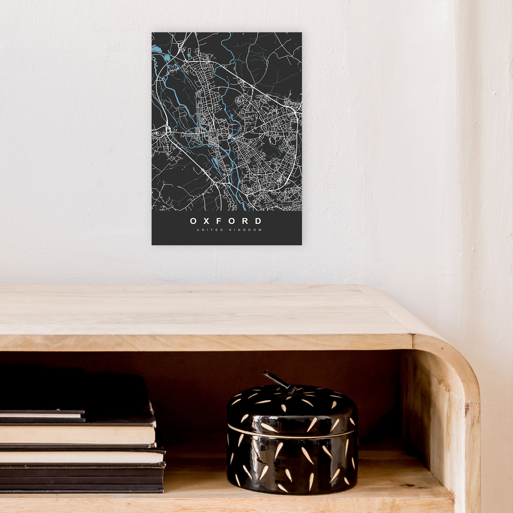 Oxford IV Art Print by UrbanMaps A4 Black Frame