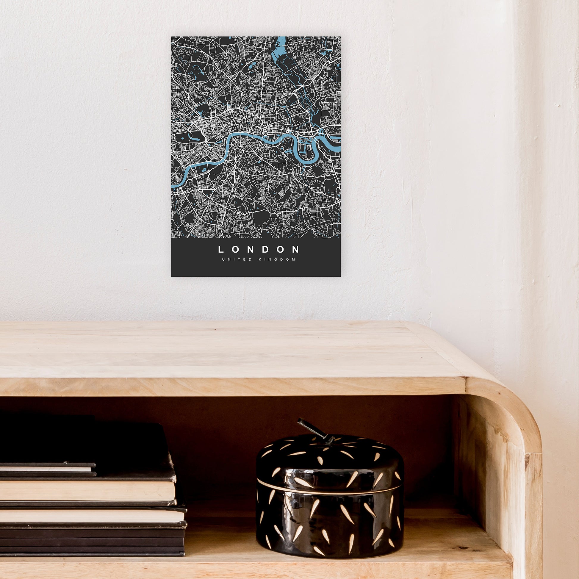 London III Art Print by UrbanMaps A4 Black Frame
