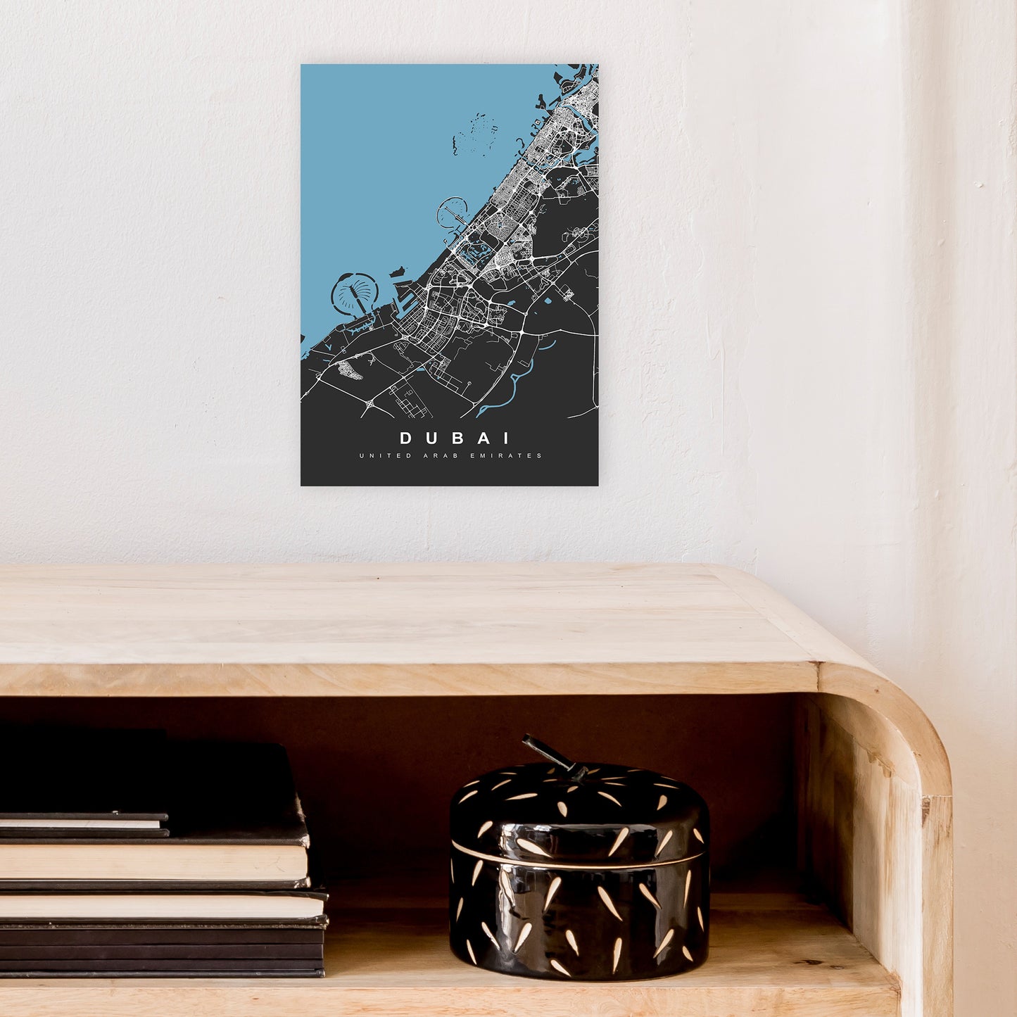 Dubai Art Print by UrbanMaps A4 Black Frame