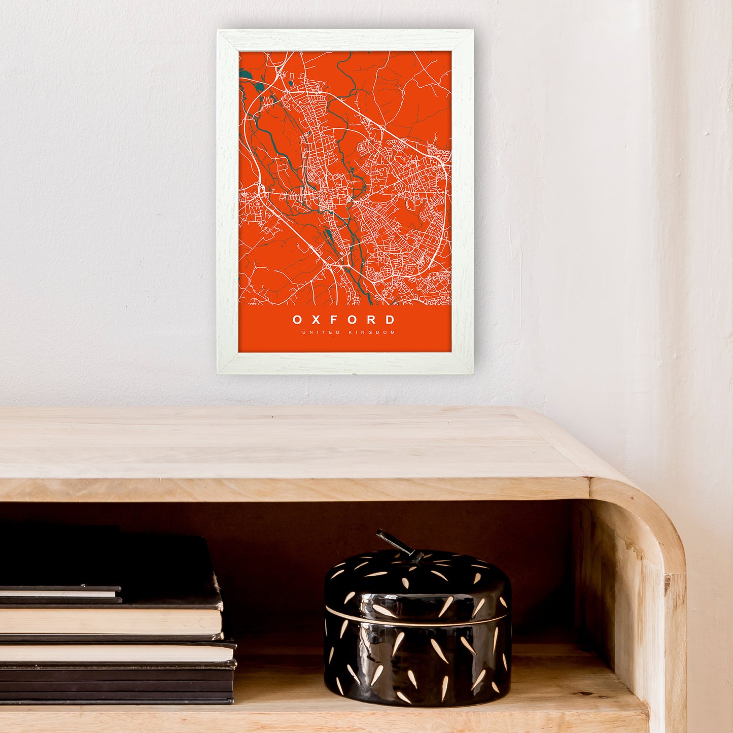 Oxford I Art Print by UrbanMaps A4 Oak Frame