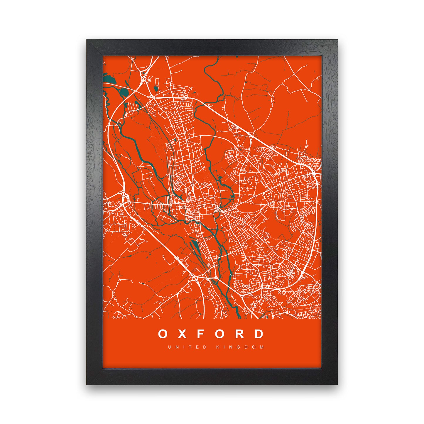 Oxford I Art Print by UrbanMaps Black Grain