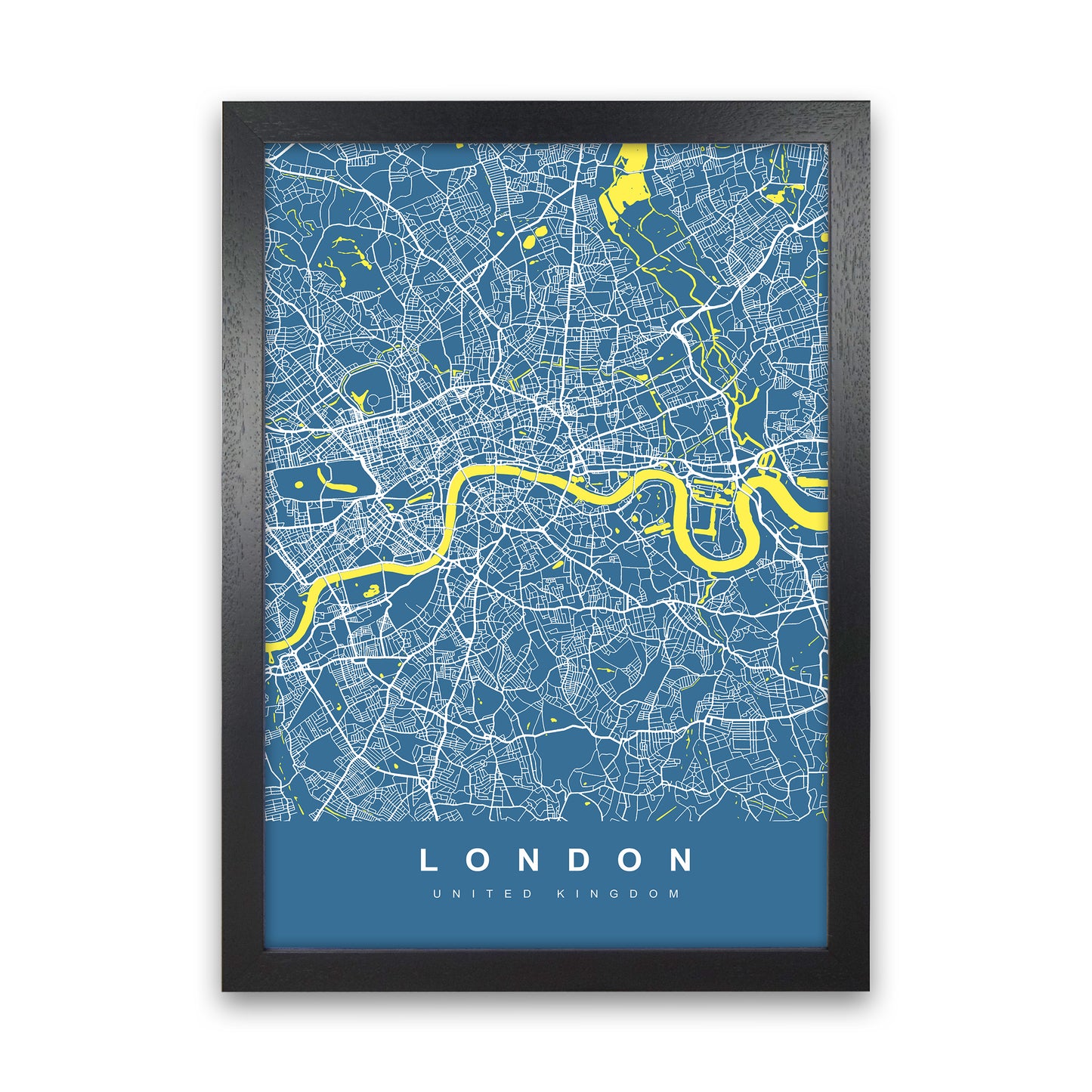 London II Art Print by UrbanMaps Black Grain