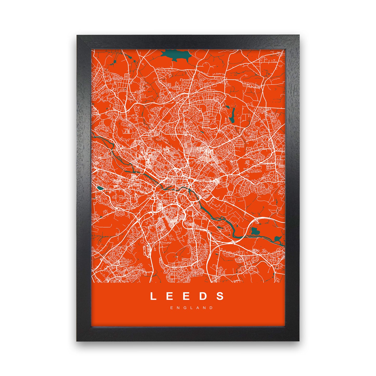 Leeds I Art Print by UrbanMaps Black Grain
