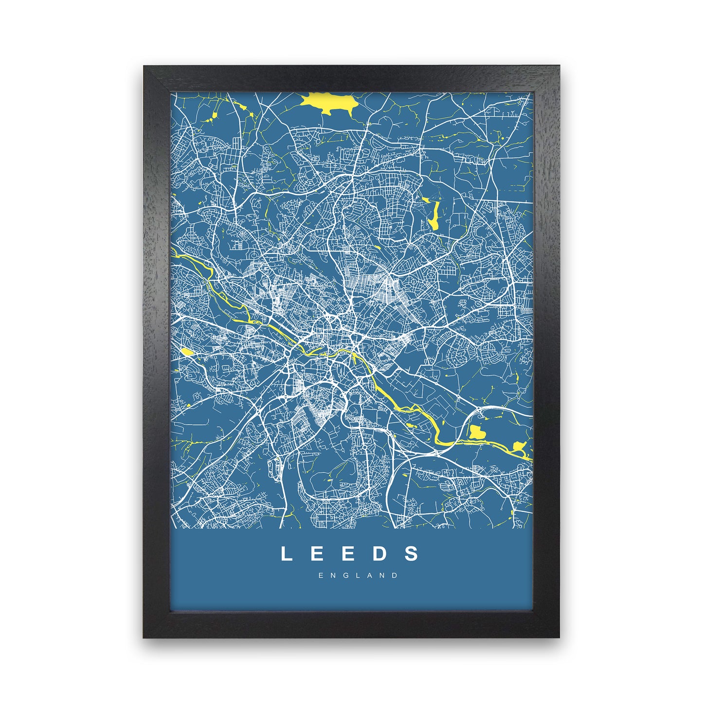 Leeds II Art Print by UrbanMaps Black Grain