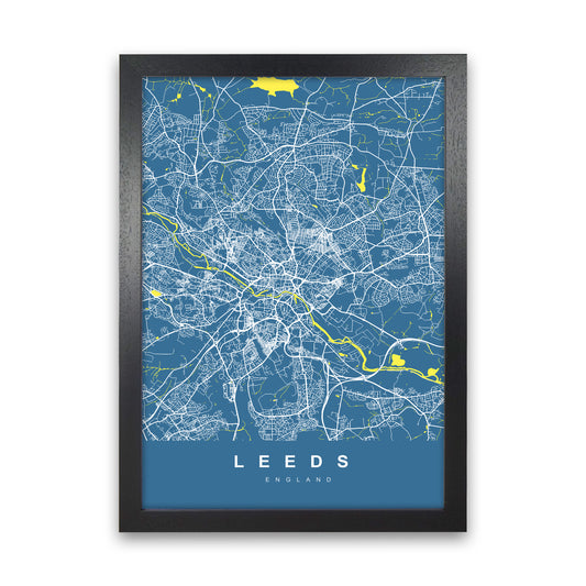 Leeds II Art Print by UrbanMaps Black Grain