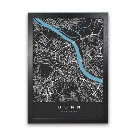 Bonn Art Print by UrbanMaps Black Grain