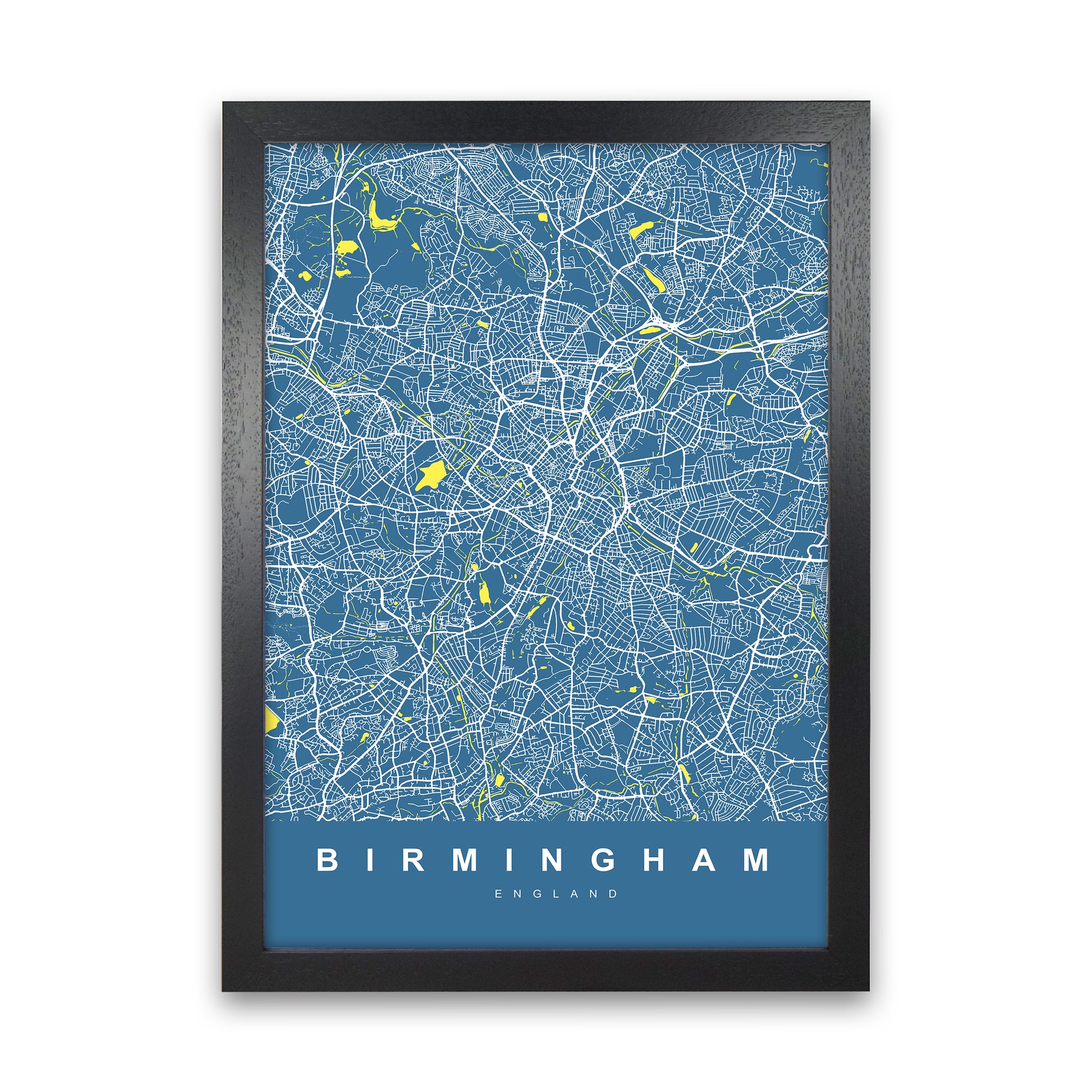 Birmingham II Art Print by UrbanMaps Black Grain