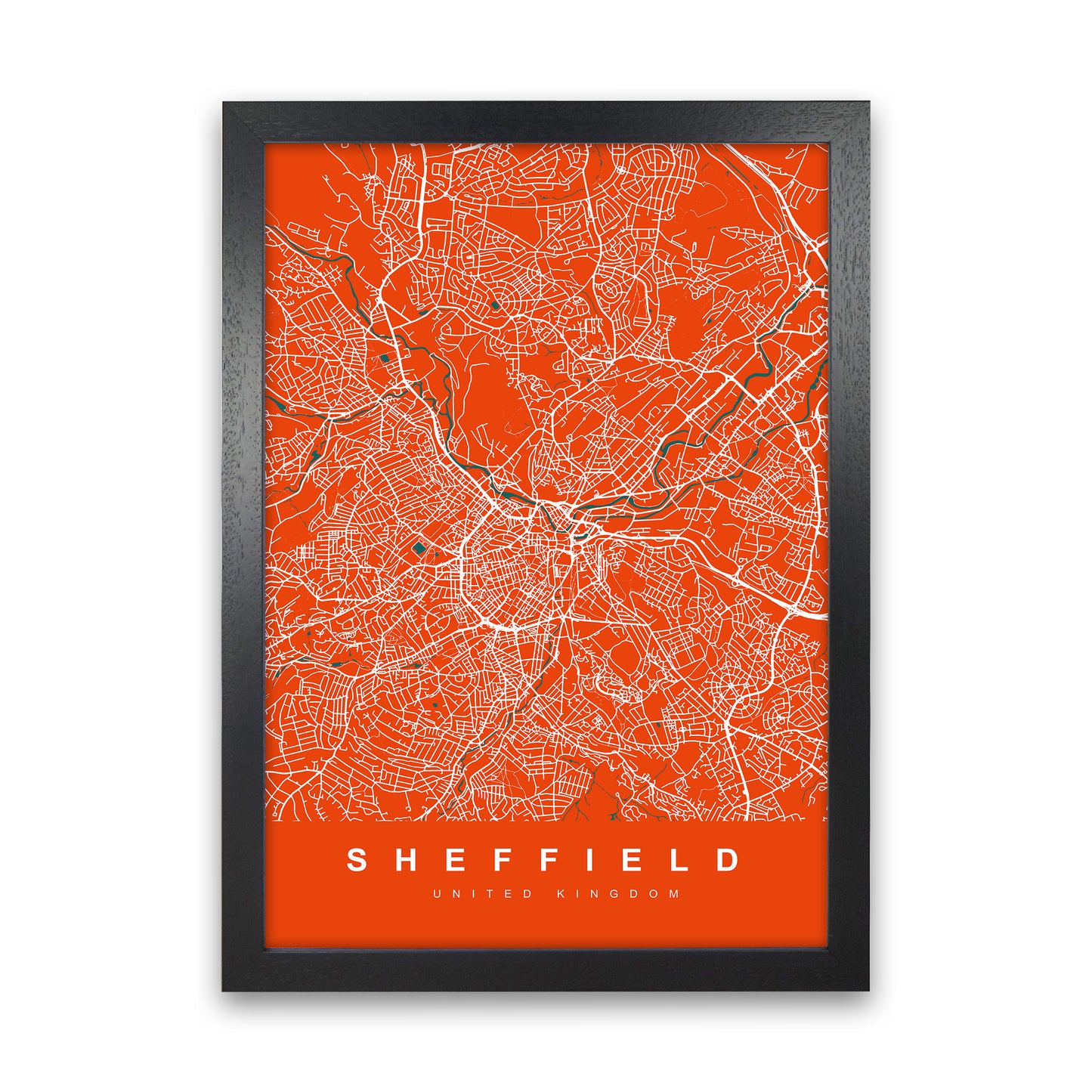 Sheffield I Art Print by UrbanMaps Black Grain