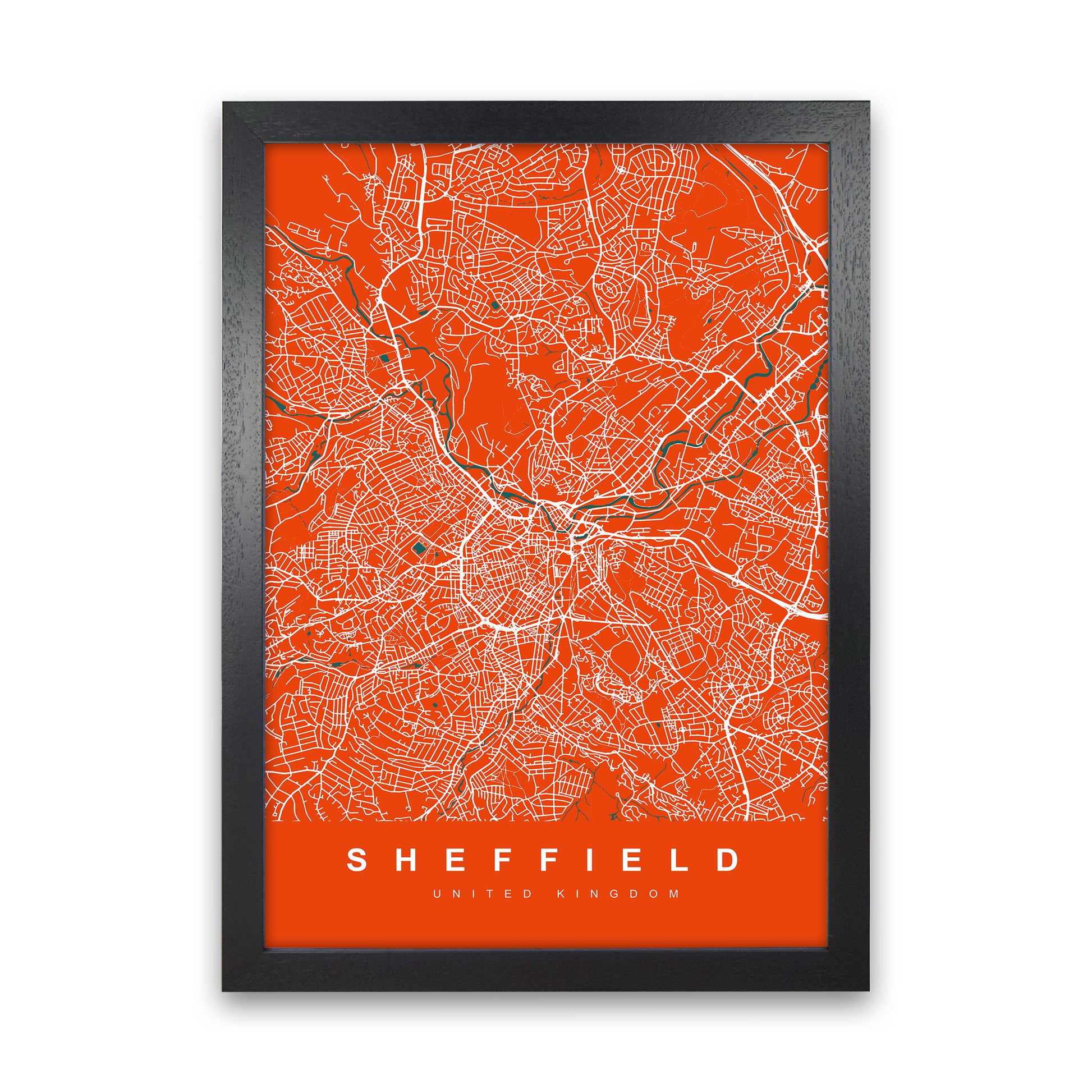Sheffield I Art Print by UrbanMaps Black Grain