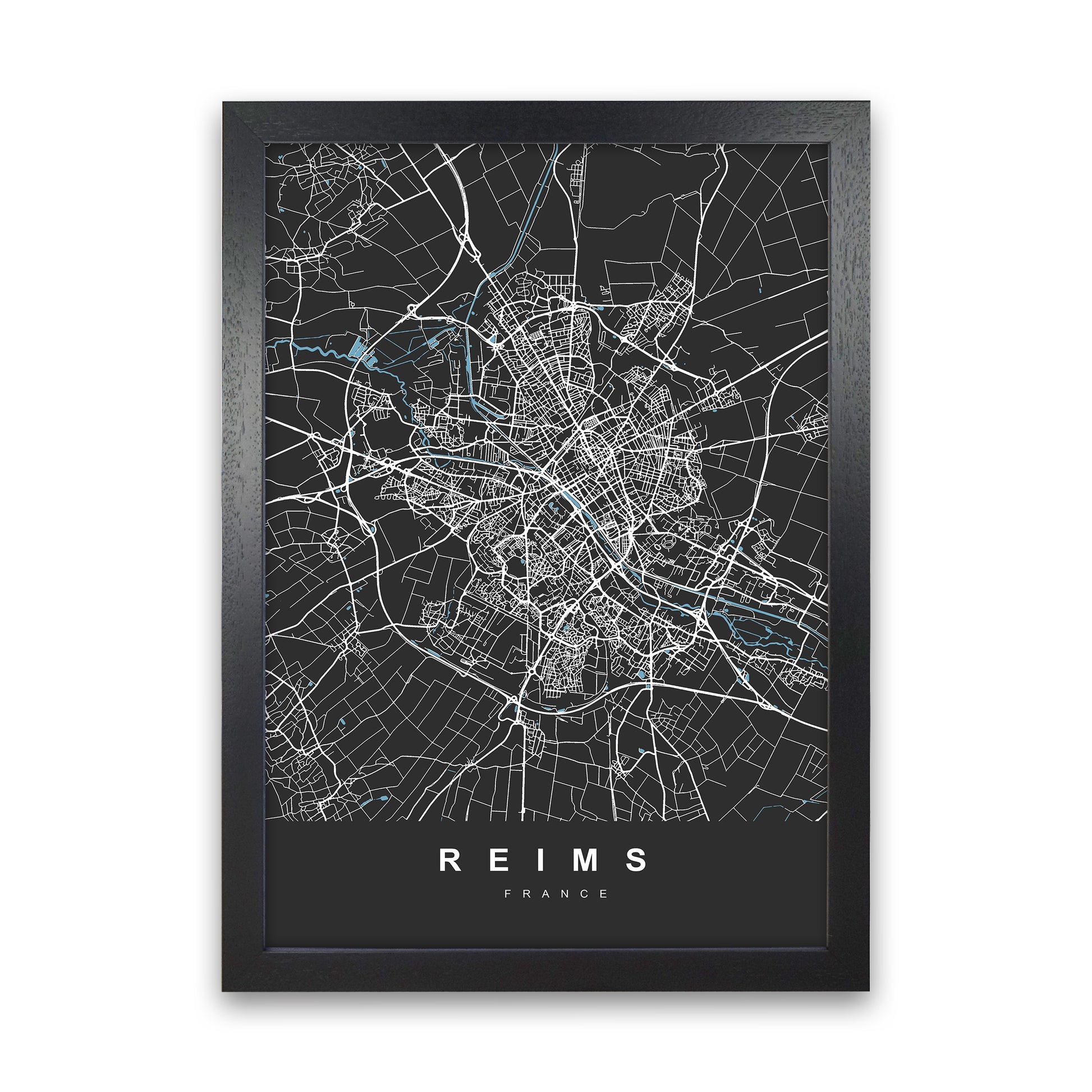 Reims Art Print by UrbanMaps Black Grain