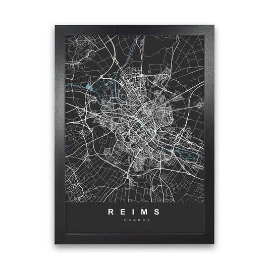 Reims Art Print by UrbanMaps Black Grain
