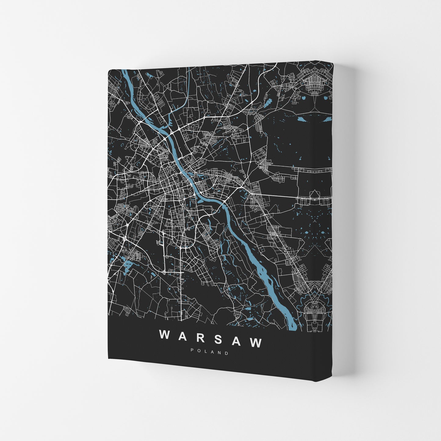 Warsaw Art Print by UrbanMaps Canvas