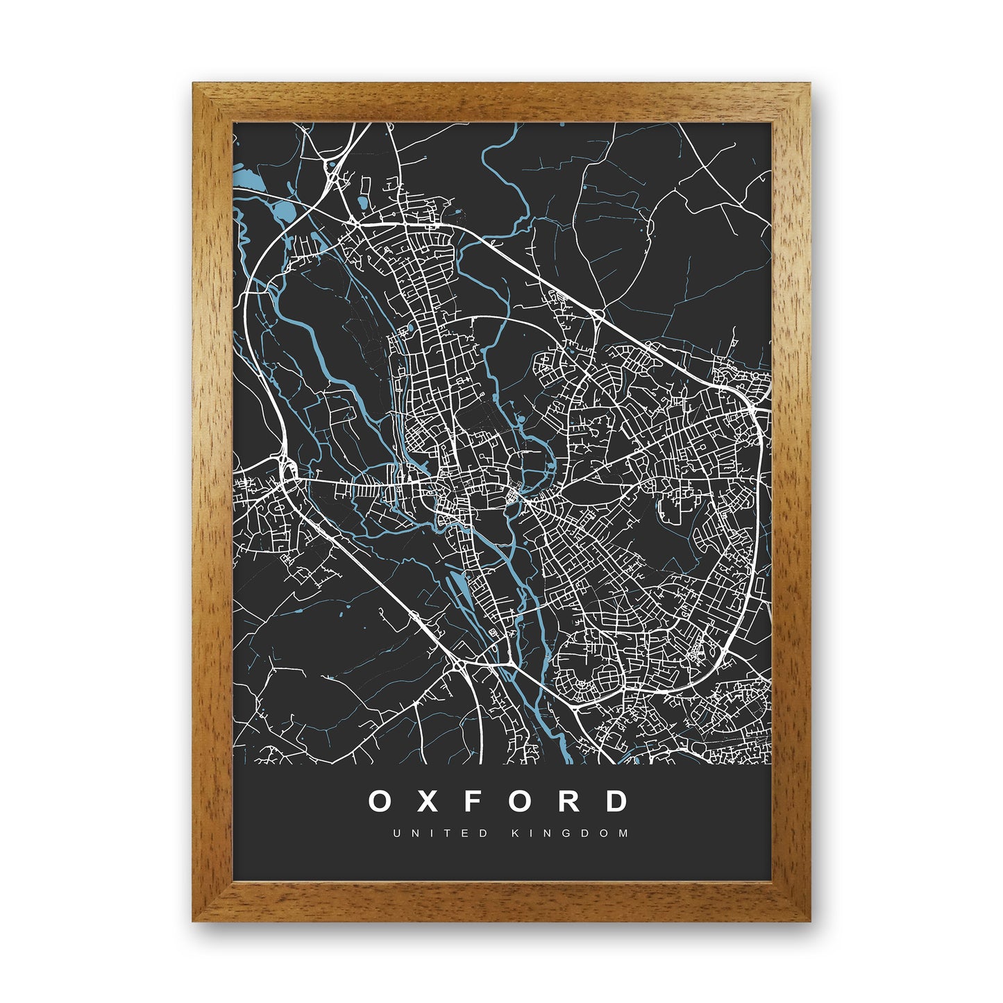 Oxford IV Art Print by UrbanMaps Oak Grain
