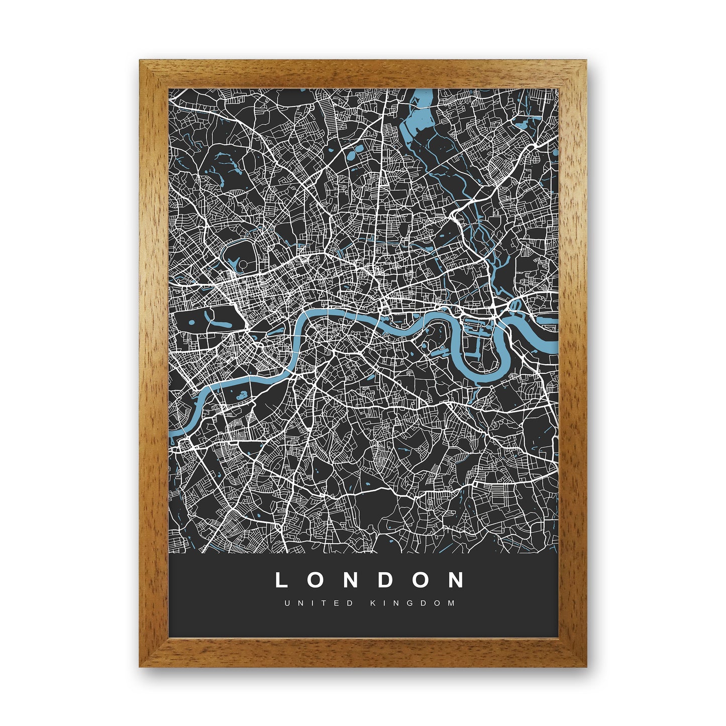 London III Art Print by UrbanMaps Oak Grain