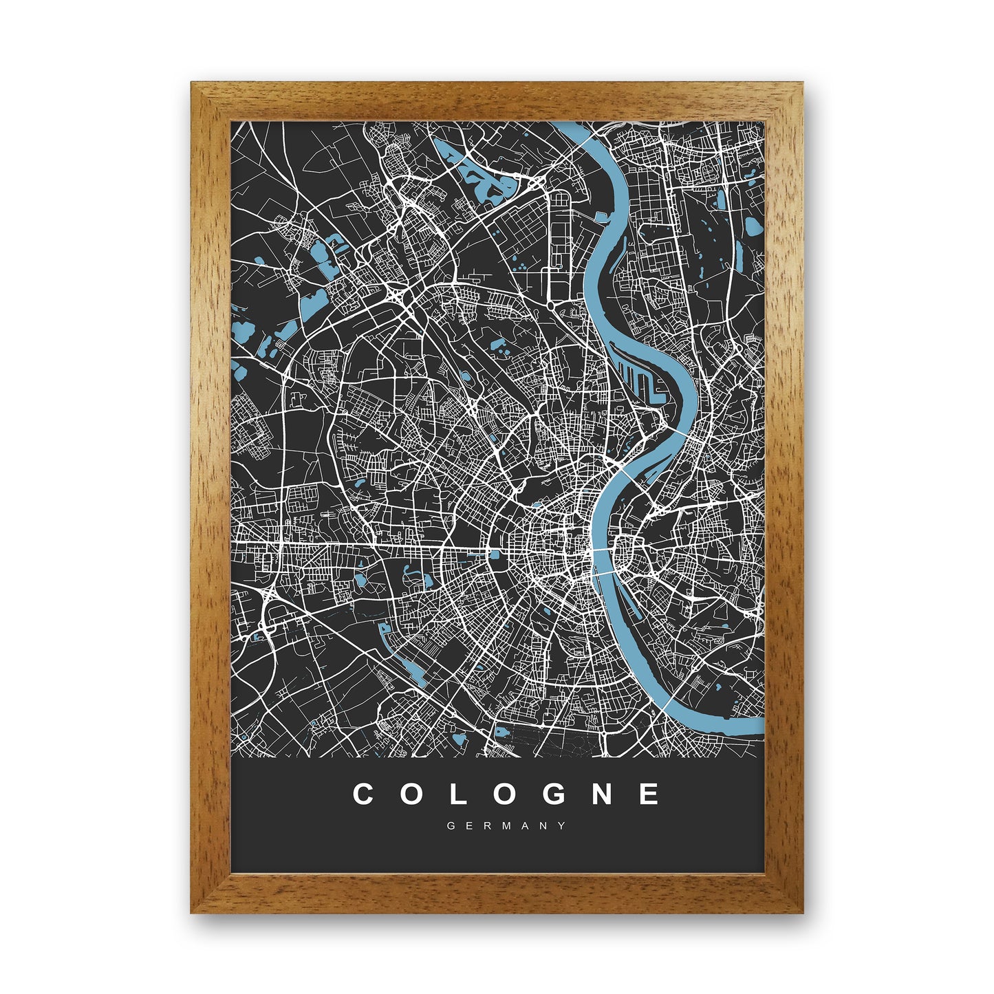 Cologne Art Print by UrbanMaps Oak Grain