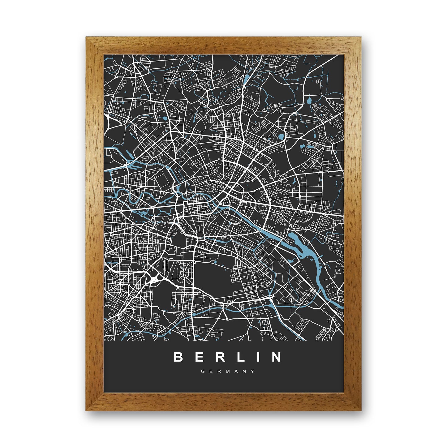 Berlin Art Print by UrbanMaps Oak Grain