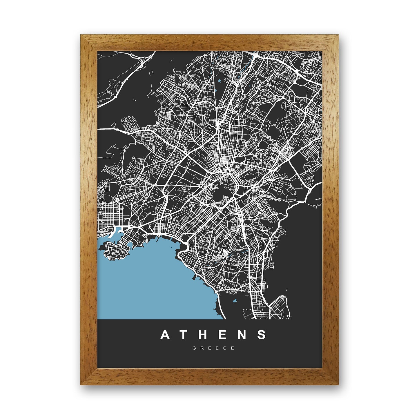 Athens Art Print by UrbanMaps Oak Grain