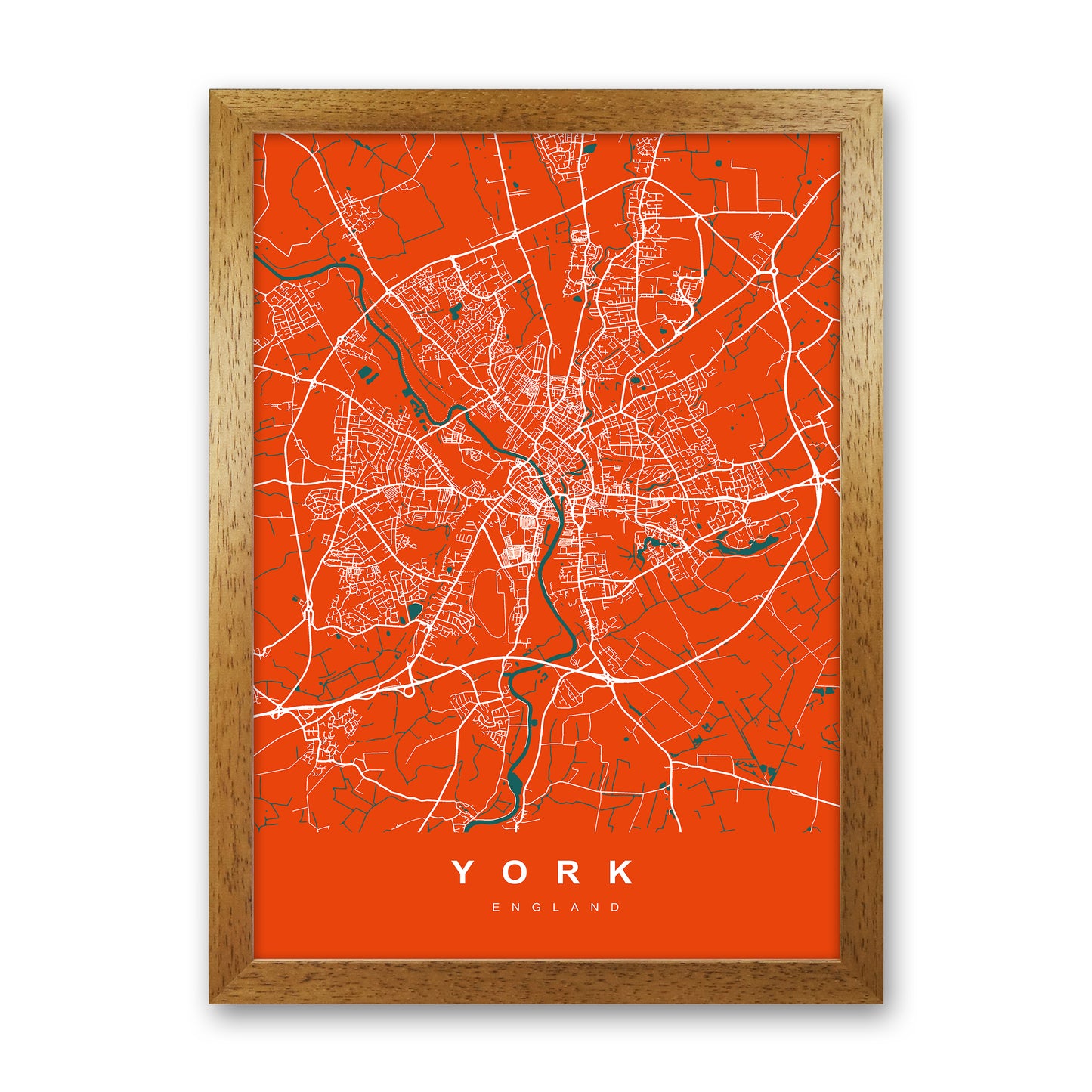 York I Art Print by UrbanMaps Oak Grain