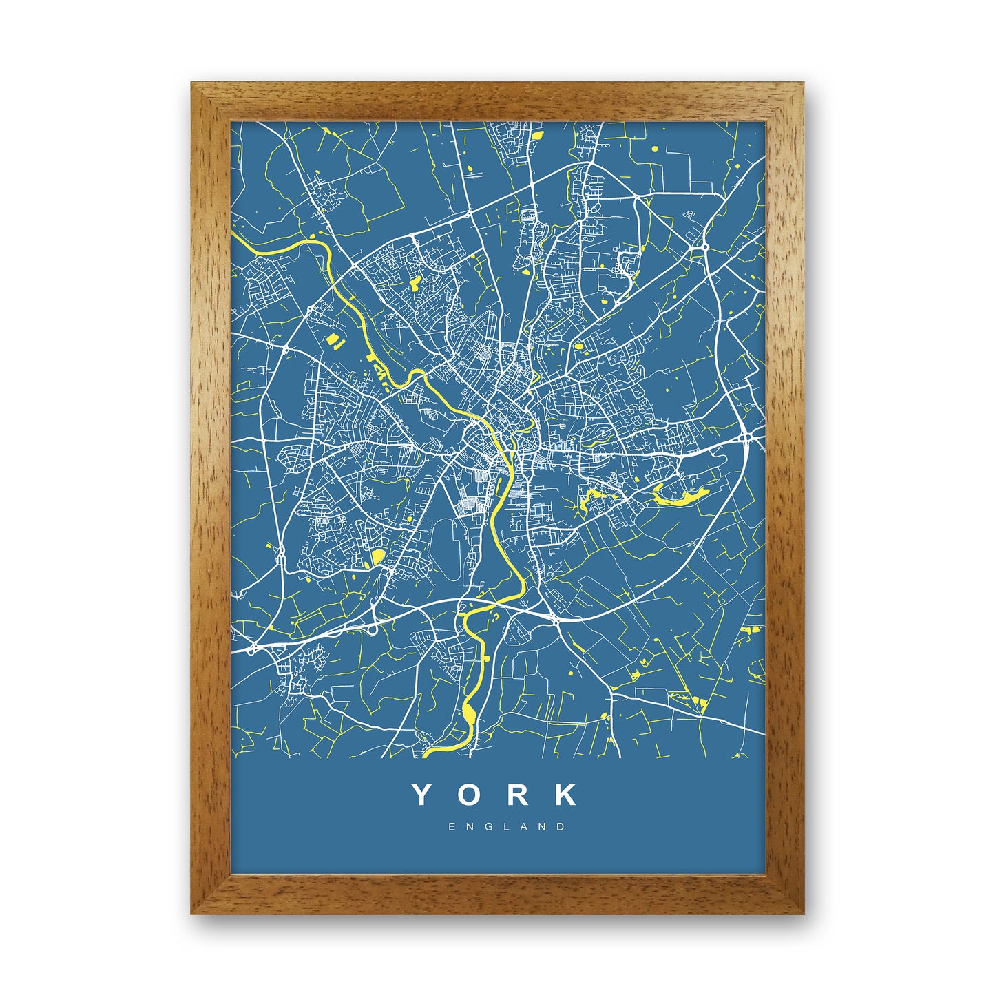 York II Art Print by UrbanMaps Oak Grain