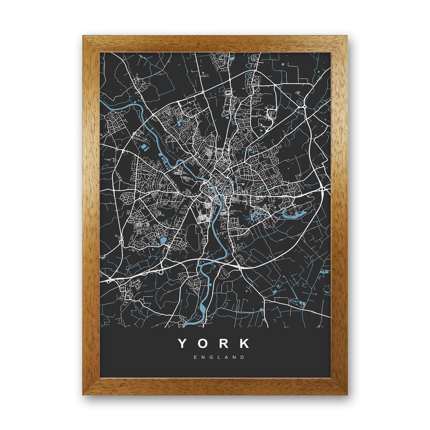 York III Art Print by UrbanMaps Oak Grain