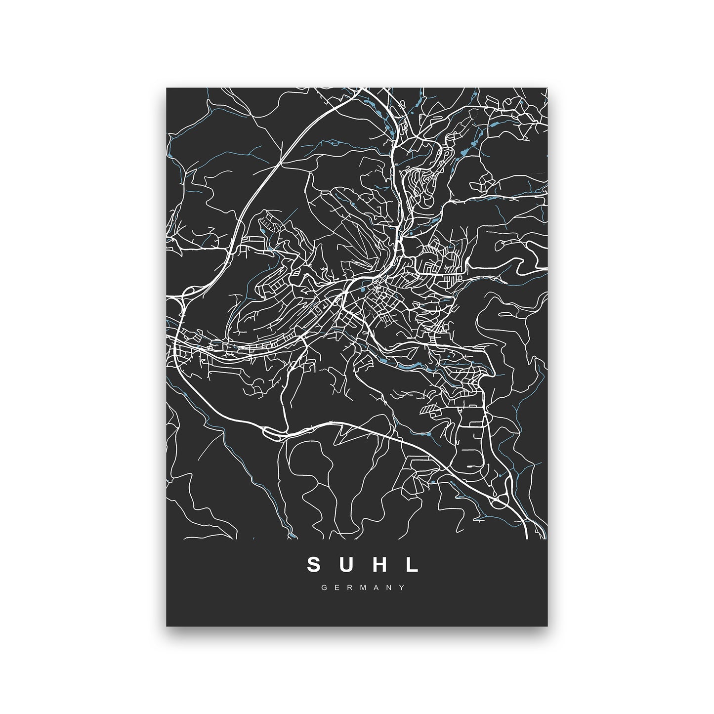 Suhl Art Print by UrbanMaps Print Only