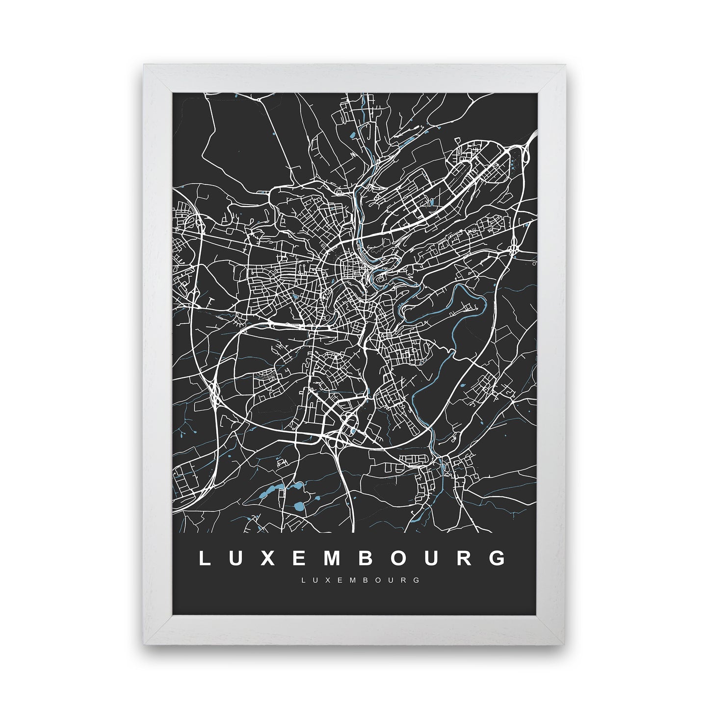 Luxembourg Art Print by UrbanMaps White Grain