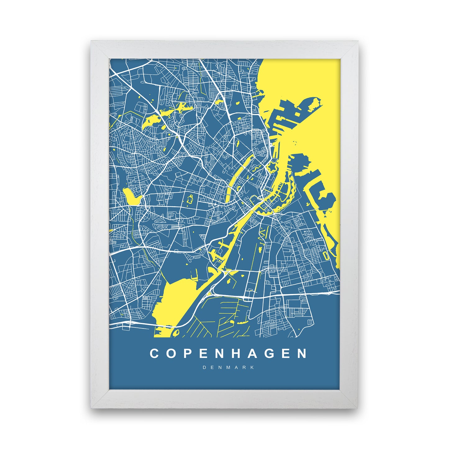 Copenhagen I Art Print by UrbanMaps White Grain
