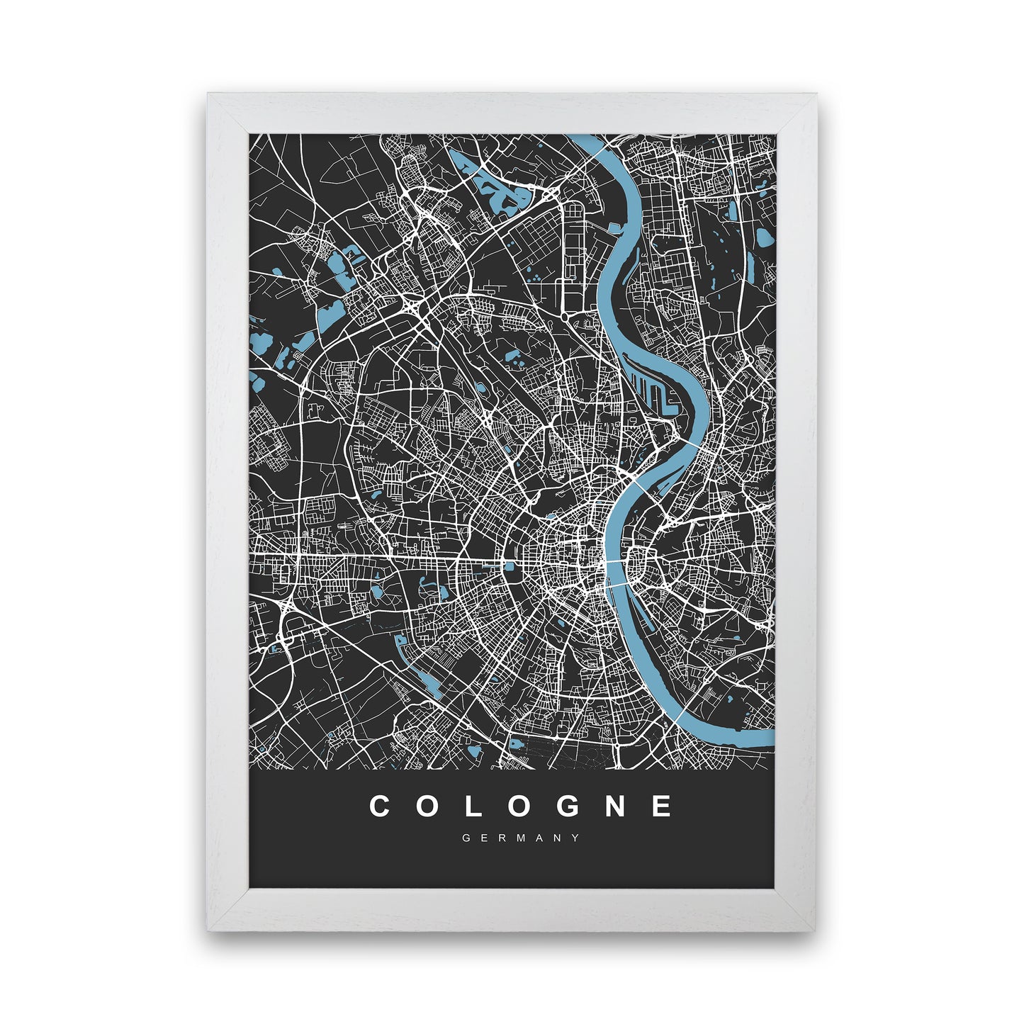 Cologne Art Print by UrbanMaps White Grain