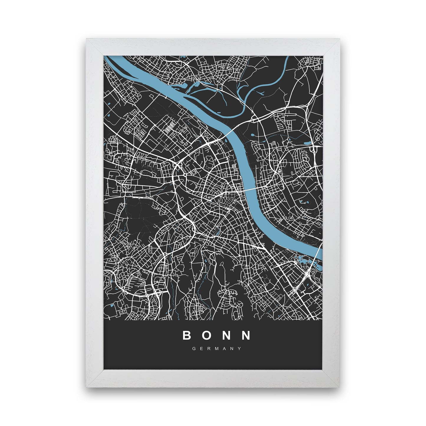 Bonn Art Print by UrbanMaps White Grain